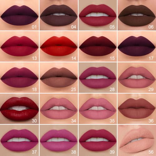 Image of evpct 1Pcs Mauve Pink Matte Lip Liner Stain Liquid Lipstick Makeup Set for Women, Lip Stick Liner Combo Long Lasting Waterproof Lipsticks labiales matte mate larga duracion Long Wear 24 hour Lipstick