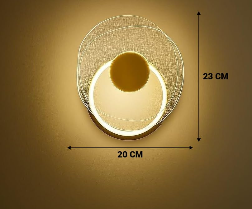 Image of FILLISKA Luxurious Acrylic Crystal Wall Lamp with Adjustable Colour Changing Function, Elegant Finish (Acrylic FrenchGold-B52)(1 Year Warranty)