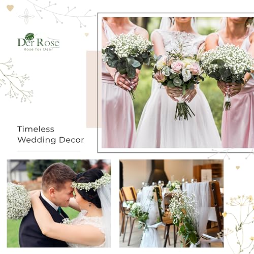 Der Rose 12Pcs Babys Breath Artificial Flowers White Fake Babies Breath Gypsophila Bulk Real Touch Faux Baby's Breath Flowers DIY for Wedding Centerpieces Floral Arrangements Home  image 4