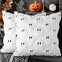 Lanpn Juego de 2 Fantasma Fundas Cojin Halloween 40x40 cm,