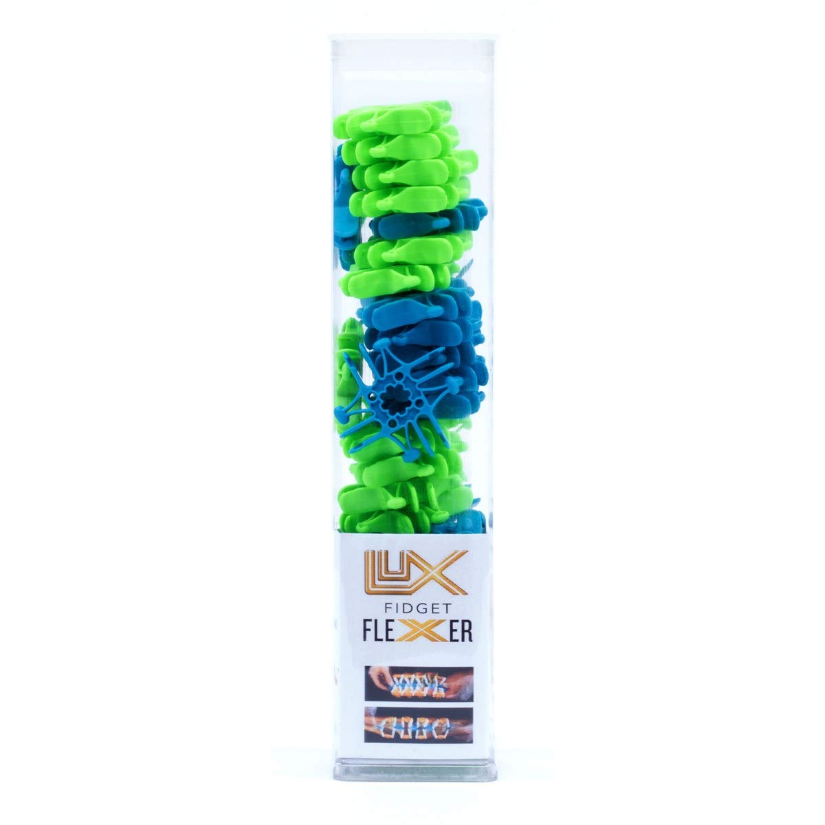 Fidget Flexer Teal and Neon Green: Fidget Toy, Stress Relief & Anxiety Relief Tool Kids, Sensory Toys Autism Autistic Children, Classroom Gifts Pop It Figet, Small Mini Bulk Toy ADHD