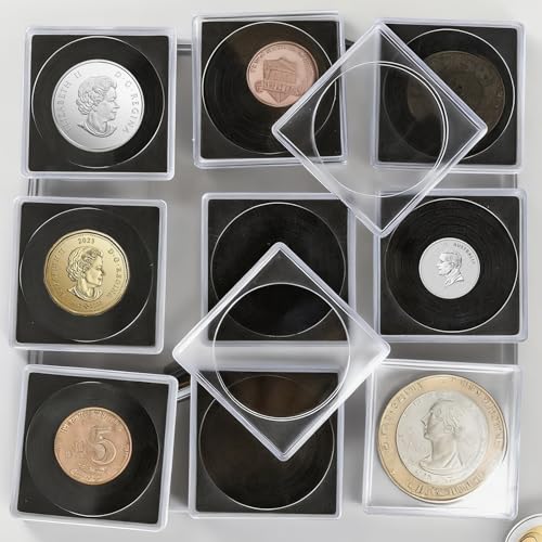40 Estuches Acrílicos Ajustables Transparente para Monedas miniatura 3