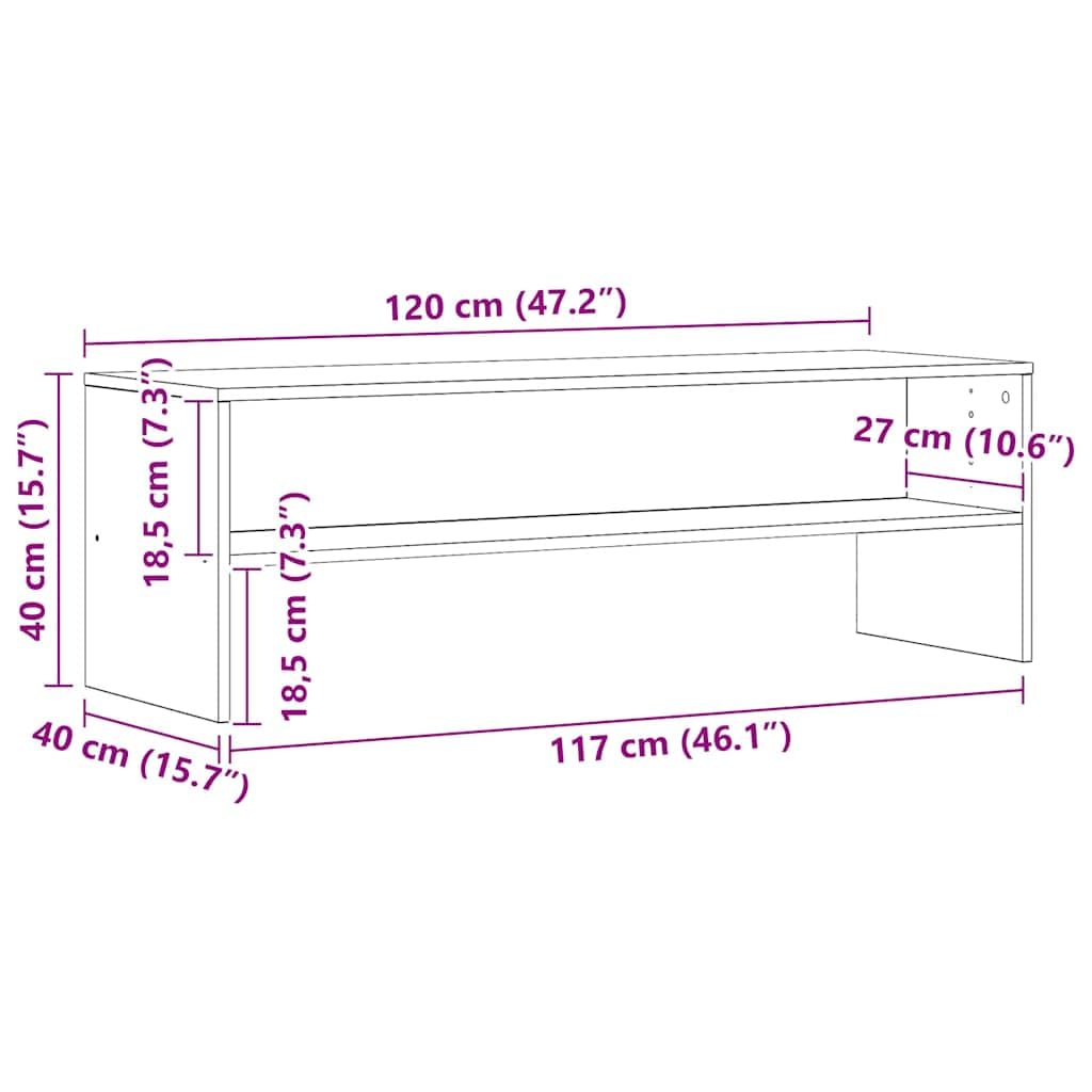 Mobile TV marrone in rovere Artisan, 120 x 40 x 40 cm, con vano portaoggetti e cassetto, moderno, per soggiorno, camera da letto, home theater, salvaspazio e robusto