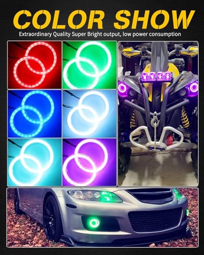 Image of Vagary 60Mm Angel Eyes Ring Light For Headlight With App Controller (Rs 200, Ns 200, 60Mm) - Led