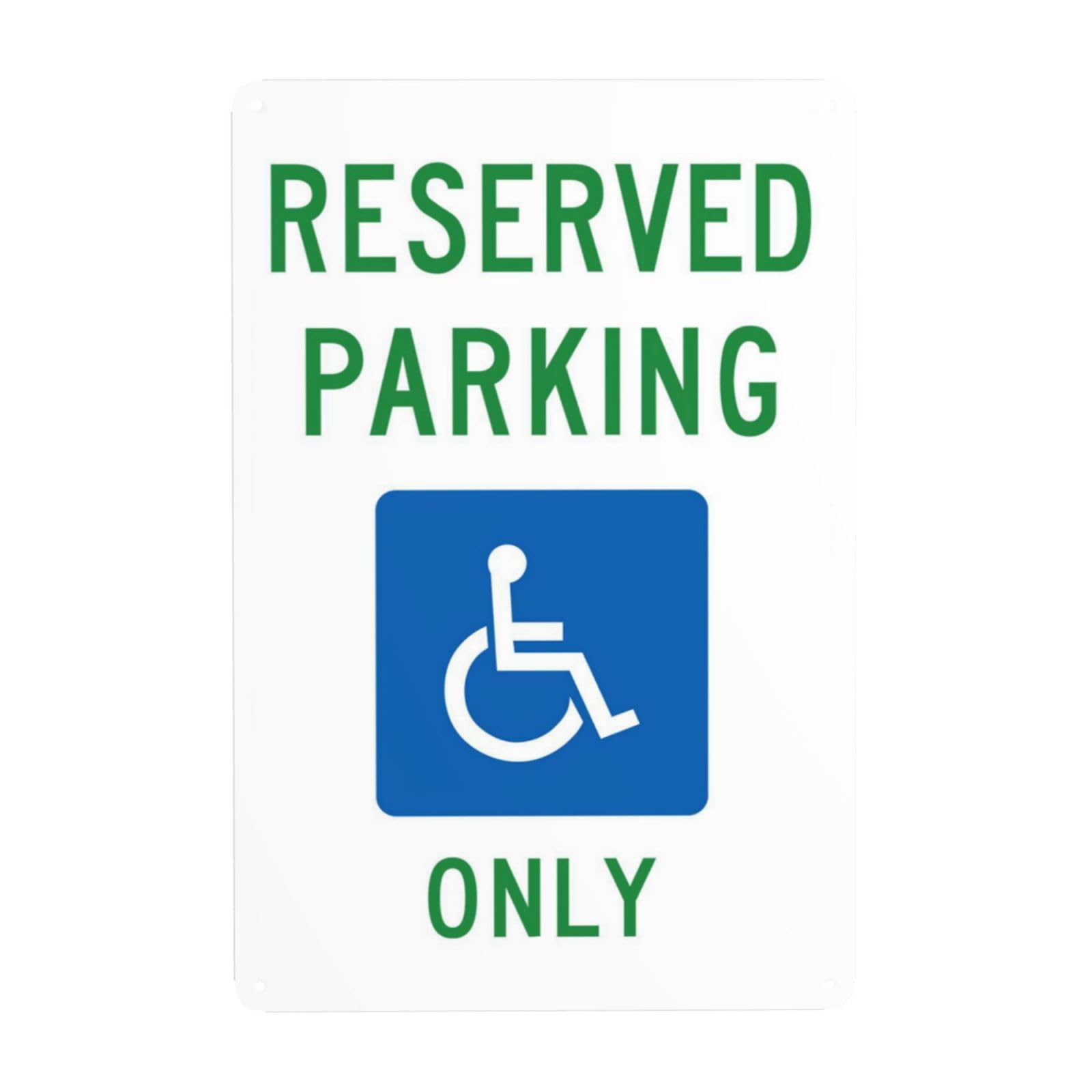 SMAZDFXX Handicap Parking Sign, Reserved Parking Only With Handicapped Symbol Metal Warning Signs, Cautions Security Tin Sign, Safety Signs for Street Business Wall Decor 5.5"x8"