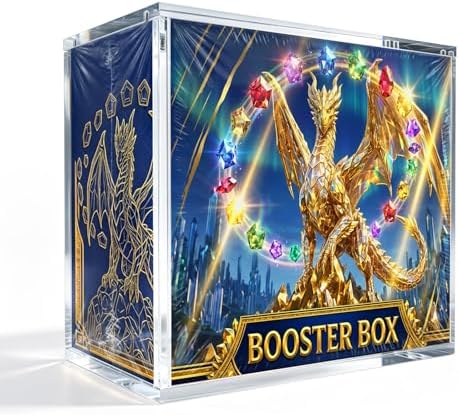 Acryl Case Magnetisch kompatibel mit Poke mon Booster Box, 5mm Dicke Schutzhülle mit UV-Schutz,Display Box Kristallklar für Sammelkarten,Staubdicht – Passend für Standard Booster D