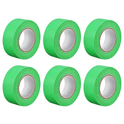 Image of uxcell 6Pcs 25mm 1 inch Wide 20m 21 Yards Masking Tape Painters Tape Rolls Dark Green