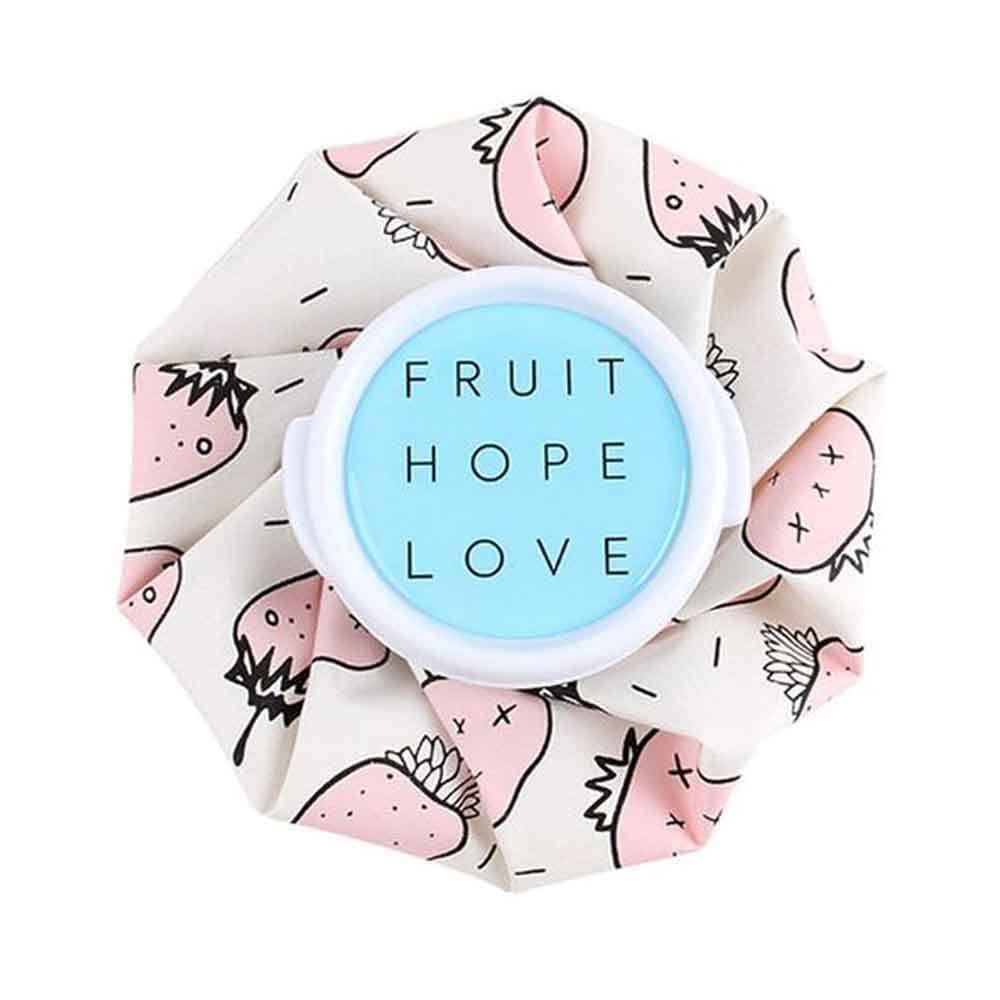 SOWUGI Cooler Ice Bag Reusable Ice Pack for Hot Compress and Cold Ice Bag Pain Relief (White Strawberry)