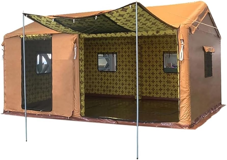 Carpa inflable grande para camping al aire libre con toldo miniatura 1