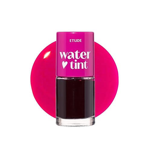 Etude House Dear Darling Water Tint tinte labial color fresa (21AD), color vívido y brillante, con extracto humectante de granada y pomelo para