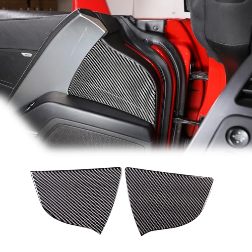 Inner Door Panel Decals Sticker Soft Carbon Fiber 2PCS Compatible with Corvette C7 Stingray 2014-2019 Car Door Anti-Impact Buffering Cushions (Door Anti-Impact Buffering Cushions-Black Carbon)