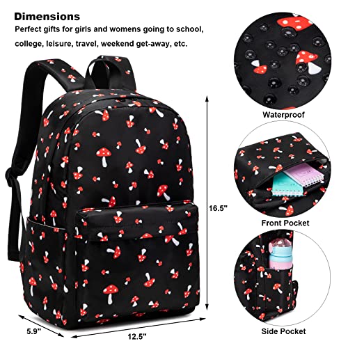 Mushroom School Backpack for Girls Womens, School Bags Collge Bookbags Laptop Backpacks for Kids Teens Adults3