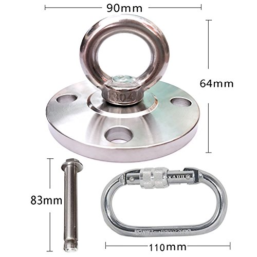 Sprite Science Steel Ceiling Hook Heavy Duty Hanger & Swivel Hook Snap with 4 Metal Wall Anchors (1100Lb Weight Limit) - Thumbnail 3