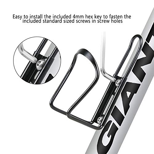 Greallthy Bike Water Bottle Cages, MTB Bike Bicycle Alloy Aluminum Water Bottle Holder Cages Brackets Lightweight for Cycling Fits Any Bike with Easy Installation [2X Pack] - Thumbnail 3