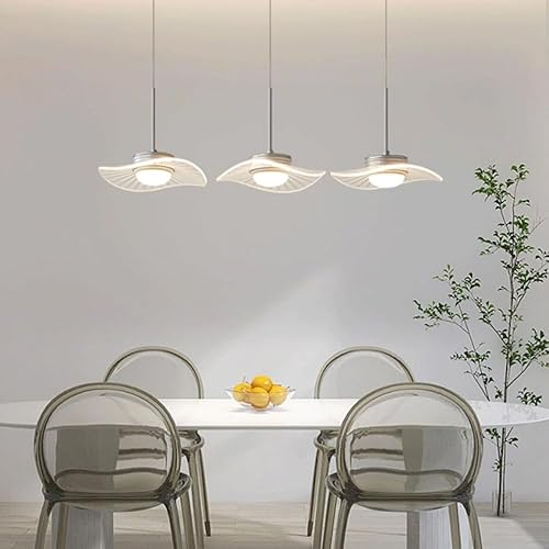 Miniatura 3 de 3 Lights Dining Room Pendant, Modern Kitchen Island Pendant Adjustable Suspension Ceiling Light, 30W Tri-Colour Variable Light Source Adjustable