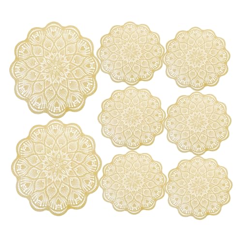 WATIIFUFU 8 Uds Manteles Individuales Redondos Centros De Mesa Navideños para Mesa De Comedor Decoración Navideña Manteles Individuales Navideños Decoración De Mesa De Cena Navideña Adornos