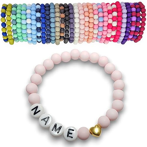 Armband mit Namen für Baby und Kind Mann Frau Schulkind | Namensarmband Taufarmband Geburtsarmband Gravur (rosa)