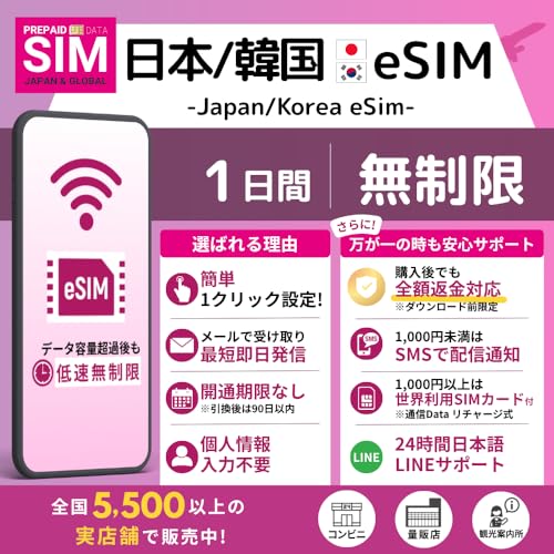 [ �؍� ���{ ���V eSIM ] �����f�[�^������ (FUP����)�b�I�����C���ŒZ�������s (���[�����)�b���{�Őݒ肵���܂܊؍��Ŏg����b�����I���b�����pOK �b���S24���ԓ��{��T�|�[�g (1Day-������)