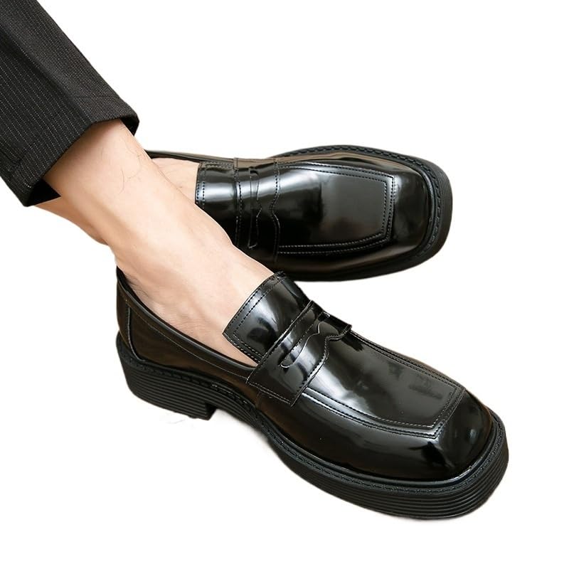 Dress Loafers Moc Toe Mens Daily Slip On Leather Non-Slip Outsole Pattern2