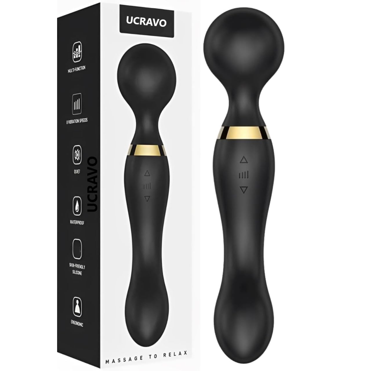 UCRAVO 3-in-1 Personal Massager - Quiet & Waterproof - Back Massage for Pain Relief Cordless Wand Massager Handheld for Women,Full Body Electric Relieving Body Muscle Soreness-image-25