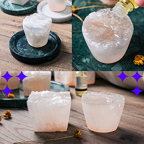 Image of MIYA LIFE Nature Crystal Passive Diffuser Stone Essential Oil Diffuser Hand Carved Selenite Stone Diffuser - Perfect for Meditation Reflection Bedroom Decoration (1 Piece, Cylinder Diffuser)
