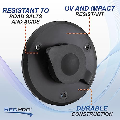 Recpro Rv Cable Tv Plate | Coaxial Cable Connector | Black Or White Option | 1 Or 2 Option (Black, 1 Outlet) | Made In America #TOP3