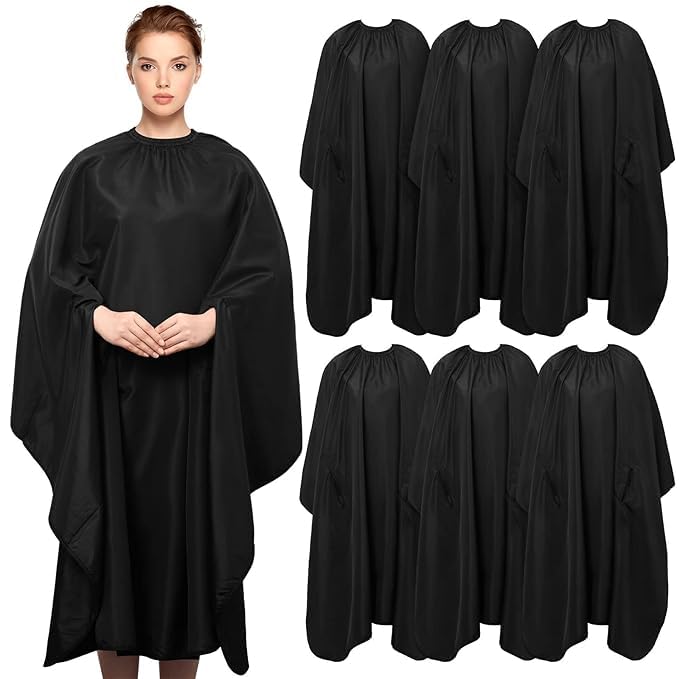 Hot Hairs Waterproof Professional Hair Cutting Salon Barber Apron Sheet with Snap Closure for Men and Parlour and Barber Shop (Black, Pack of 6)-image-28