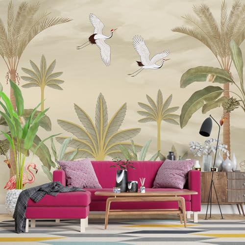 Image of PAPER PLANE DESIGN Exquisite Tropical Leaves and Nature Wall Mural Wallpaper. Full Wall Coverage. (Ds-13) (12 X 15 FEET, Non Woven Prime - Non Adhesive)