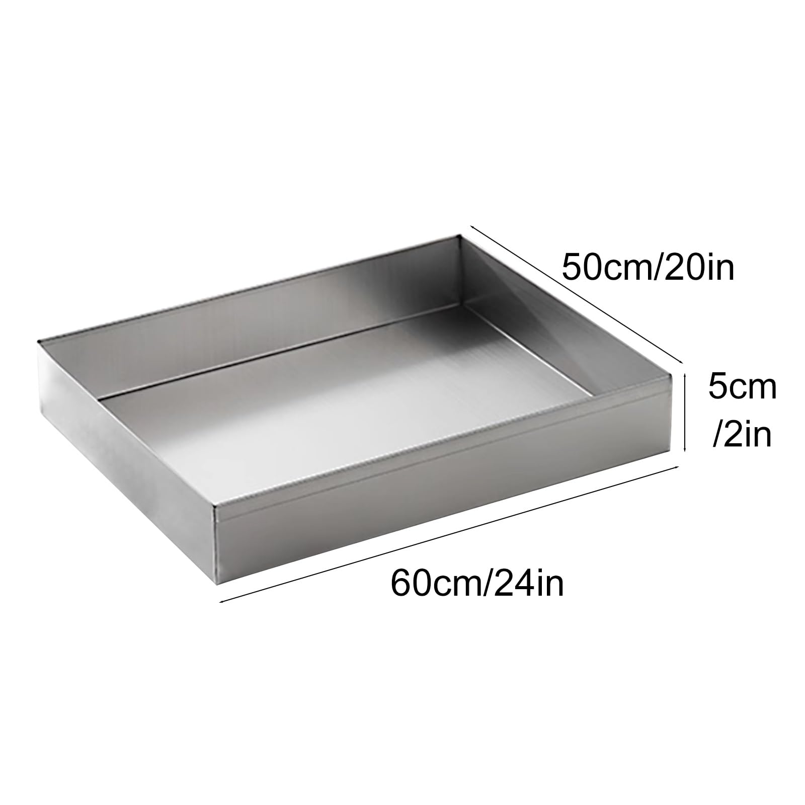 Bac Vidange Huile Moteur Grand Bac de Vidange en Acier Inoxydable Bac de Retention pour Lave-Vaisselle Grand Bac de Récupération d'huile(60x50cm/24x20in)