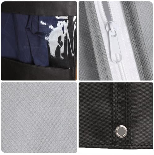 Habrur Clothes Cover 3 Pack Garment Bags Travel Suit Bags Clear Window Garment Bag for Closet Wardrobe Suit Bags (Color : Black, Size : 60 * 120cm)3