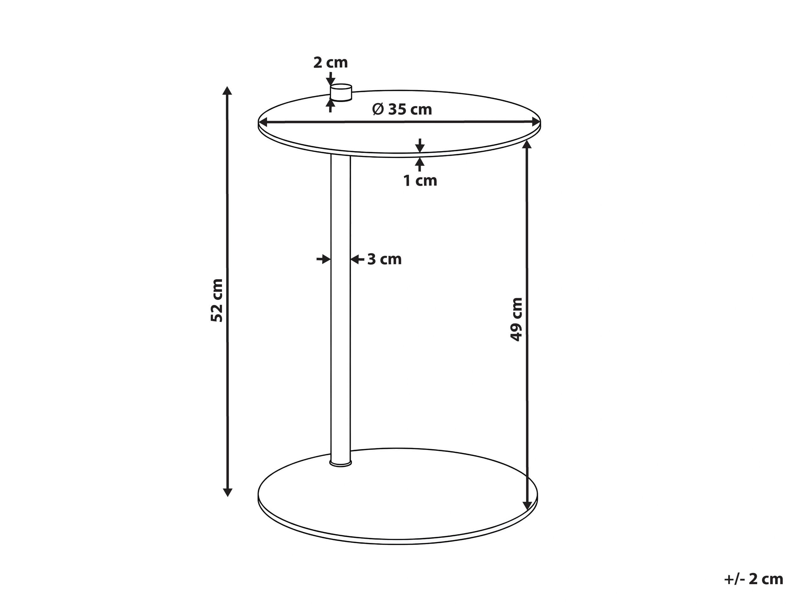 Table d'Appoint Moderne Minimaliste en Métal 35 x 52 cm Rose Kensico