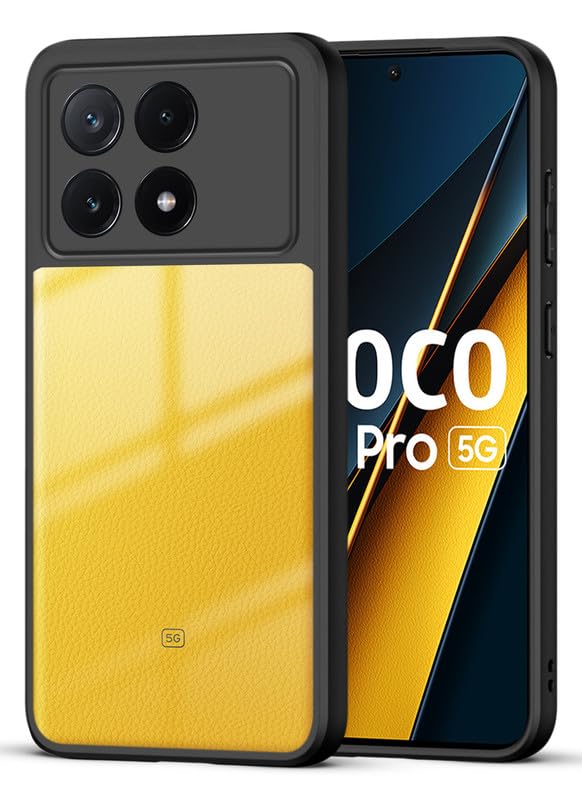 Mr. Case Back Cover Compatible with Poco X6 Pro 5G | 360 Degree Protection | Shockproof Transparent Hard Back Shockproof Bumper - PC & TPU, Black Bumper (B0D47BQQZK) Amazon Price History, Amazon Price Tracker