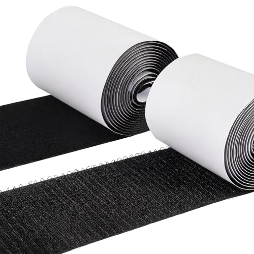 COCOBOO 4 Inch x 9 Feet Hook and Loop Tape for Couch Cushions, Strips with Adhesive, Nylon Self Adhesive Heavy Duty Strips for Home Office School Car and Crafting Organization