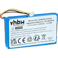 vhbw Akku kompatibel mit Garmin DriveSmart 5, 50 LMT-D, 51 LMT-D EU, 55, 61 LMT-S, 65 GPS Navigation Navi (1100mAh, 3,7V, Li-Ion)