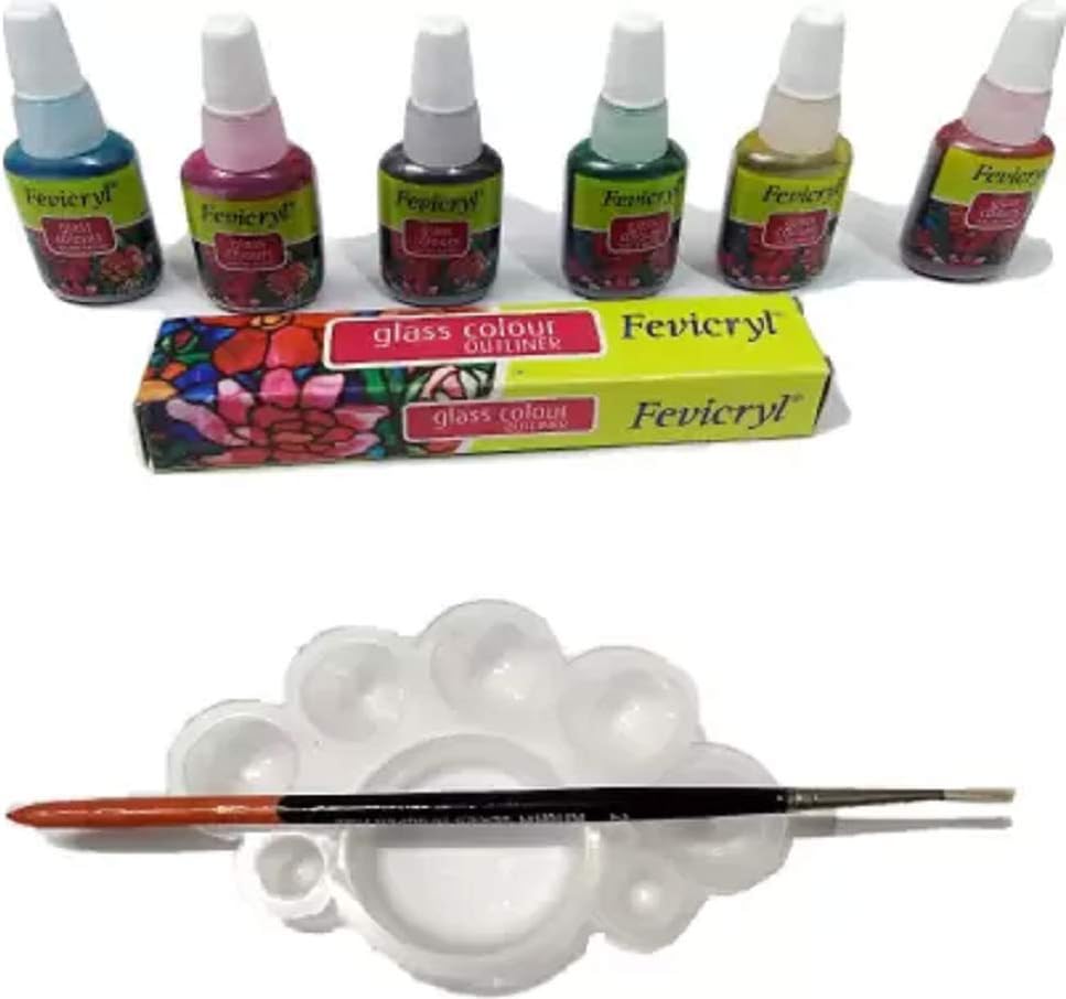 Fevicryl 6 Shades Glass Color Set, Multicolor