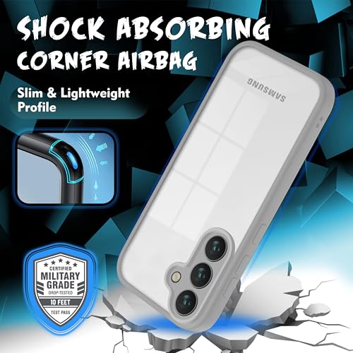 Image of V-TAN Back Cover for Samsung S24 Compatible Case, Transparent Clear, TPU, Camera Protective Shockproof Cover (Gray)
