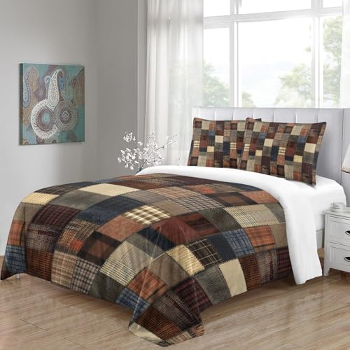 Housse de couette patchwork imprimée pour une chambre style pastoral rétro