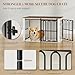 HEXCELEN Hundekäfig-Möbel aus Holz, 100 cm Hundebox für Zuhause, Hundekäfig mit 2 Türen, Schiebetüren, für Kleine, Mittlere Hunde, Robuster, Beistelltisch, 100 x 60 x 62,4 cm, Weiß Braun