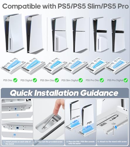 image for Rysker PS5/Slim/Pro Cooling Station with Quiet Cooling Fan and Fast Co