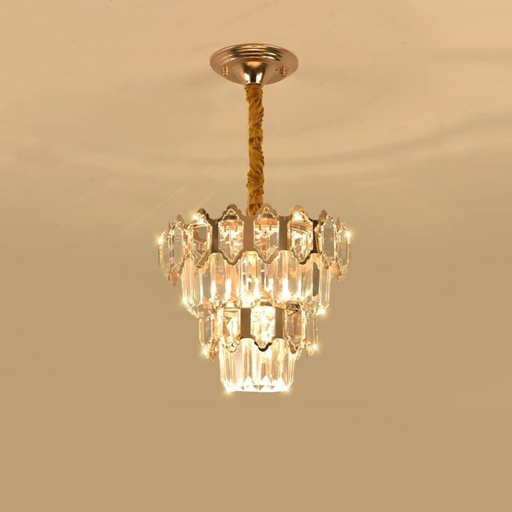 ZTCHSENZT Gold Long Crystal Ceiling Light Crystal Entryway Ceiling Lamp Modern Drum Ceiling Light Fixture,Lighting wall sconce, zq-122901,Gold