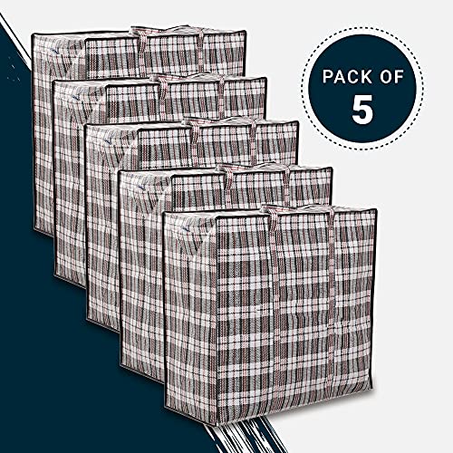 Zuvo Large Laundry Bags with Zip (5-Pack) - Waterproof, Durable, Reusable Storage Solution for Packing, Better than Moving Boxes, 60x50x25 cm - Image 2