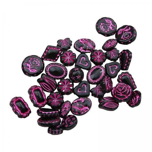 SNAPPSY 4xAcrylic Beads Charm Rose Flower Beads for Necklace Key Chains Jewelry Making Black-image-27