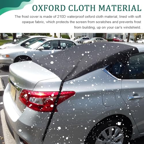 Image of Car Windshield Cover for Ice and Snow, Frost Guard Windshield Cover, Car Windshield Snow Cover Winter Ice Sunshade Protector, Universal Car Exterior Accessories for Cars, Trucks, Vans (Rear)