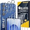 firtstnow 3 Pack for Samsung Galaxy S25 Screen Protector Tempered Glass + 3 Pack Camera Lens Protector, Military Grade Shatterproof, 9H Hardness, Fingerprint Unlock, Case Friendly 6.2 Inch
