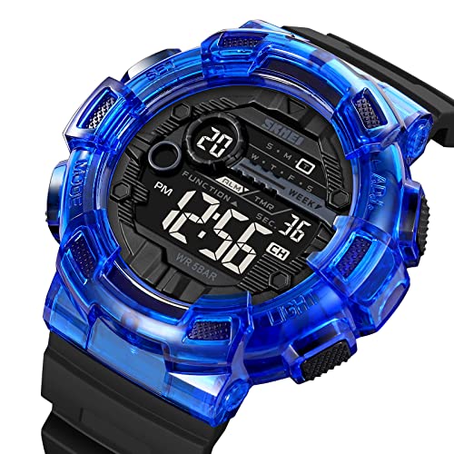Image of FANMIS Mens Digital LED Sports Watch Military Multifunction Dual Time Alarm Countdown Stopwatch 12H /24H Time Backlight 164FT 50M Waterproof Calendar Month Day Date Watch