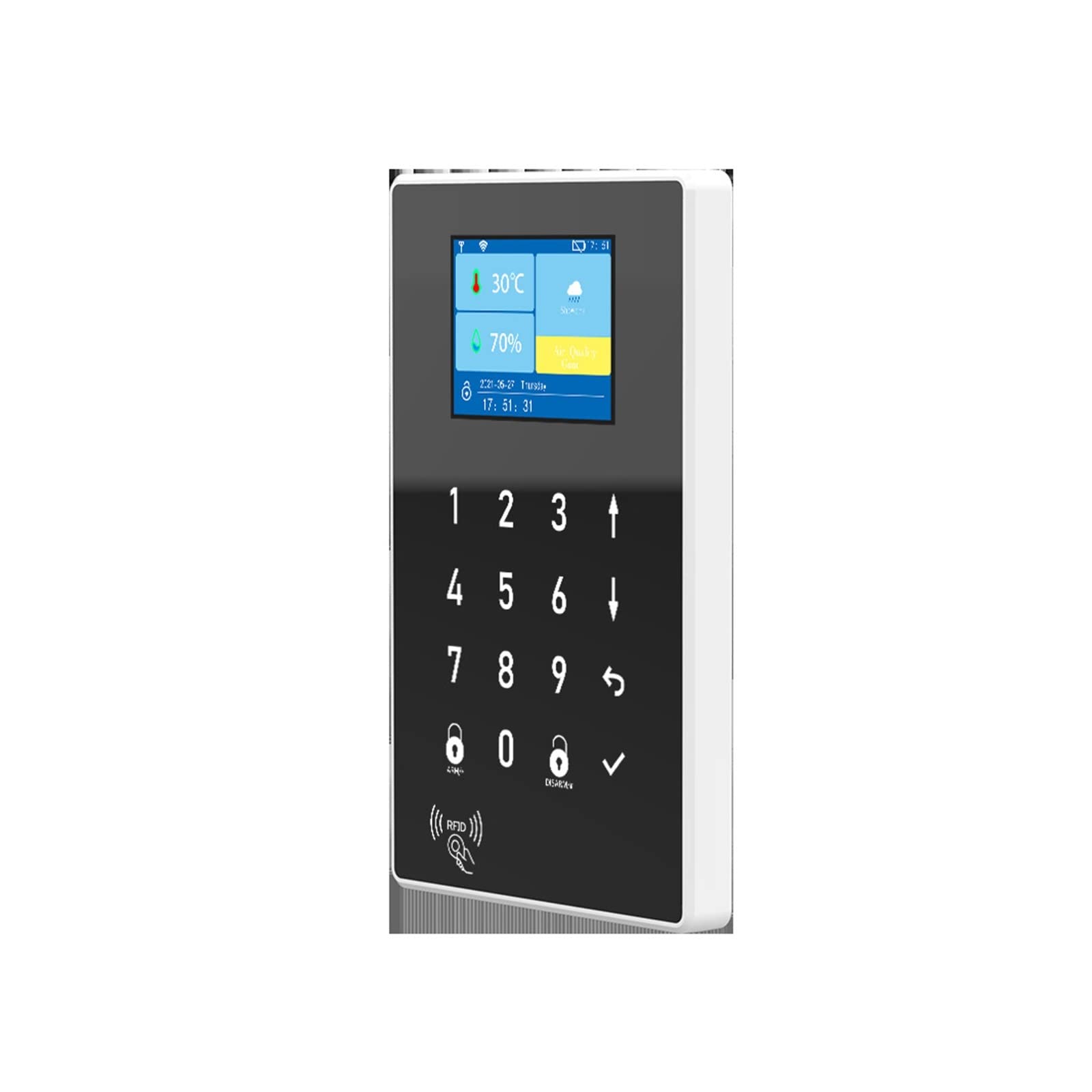 Kit Alarma Casa, Tuya Smart Life GSM+WiFi Sistema de alarma antirrobo de seguridad en el hogar Rifd Teclado táctil Pir Sensor de movimiento de la puerta de contacto Sensor de alarma(Nero)