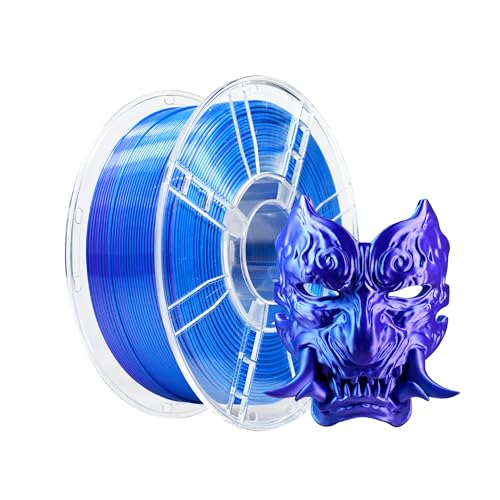 Image of iBOSS Silk PLA+ Filament 1.75mm Blue Purple Dual Color PLA Plus 3D Printer Filament 2 in 1 Coextrusion 1KG Spool(2.2lbs) 3D Printing Filament Dimensional Accuracy + /- 0.02mm Fit Most FDM Printers