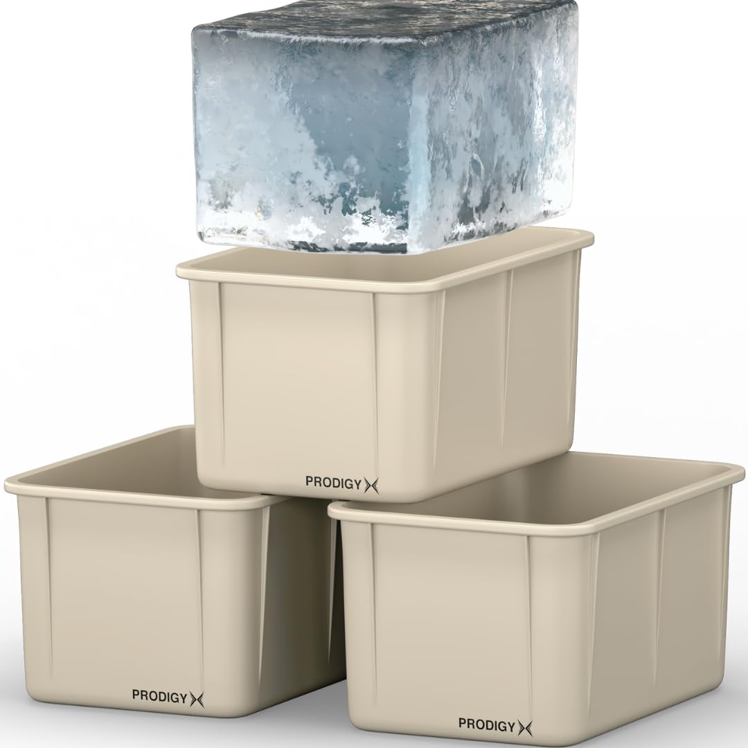 Prodigy XIce Cube Tray for Ice Bath Tub - 3 Pack - XL Size - Silicone Ice Trays for Freezer - Large Ice Block Mold, Extra Large Ice Cube for Cold Plunge