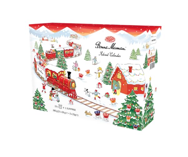 Bonne Maman Limited Edition Spreads Advent Calendar, Exclusive Flavours for This Festive Season (x23 Mini Jars, & x1 Gift)