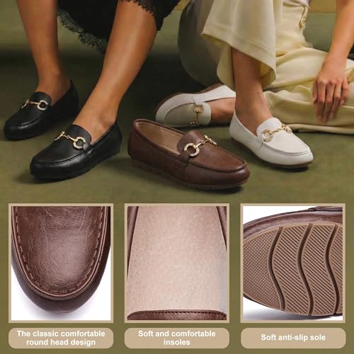 Image of Women's Knit Slip On Loafers - Breathable Mesh Flats with Memory Foam Insole & Arch Support, Non-Slip Comfortable Shoes for Work Office Commute, Driving, Casual Daily Walking (Wide Foot Friendly)